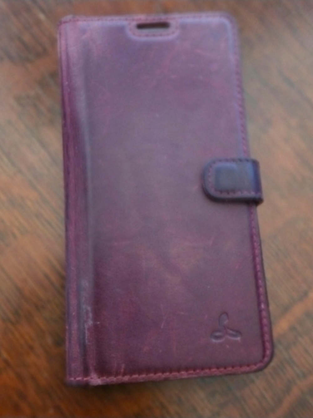 Genuine Leather Folio Wallet Phone Case - SNAKEHIVE Burgundy Leather Galaxy s10 - Picture 5 of 9